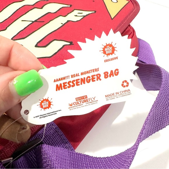 NWT CultureFly Nickelodeon The Nick Box Aaahh!!! Real Monsters Messenger Bag - Picture 4 of 7